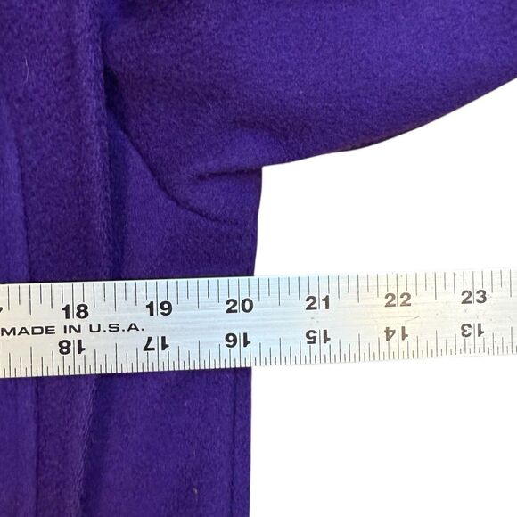 Fashions by Jill Vtg 80s Purple Double breasted 100% Wool Coat Lined Small USA - Picture 6 of 14